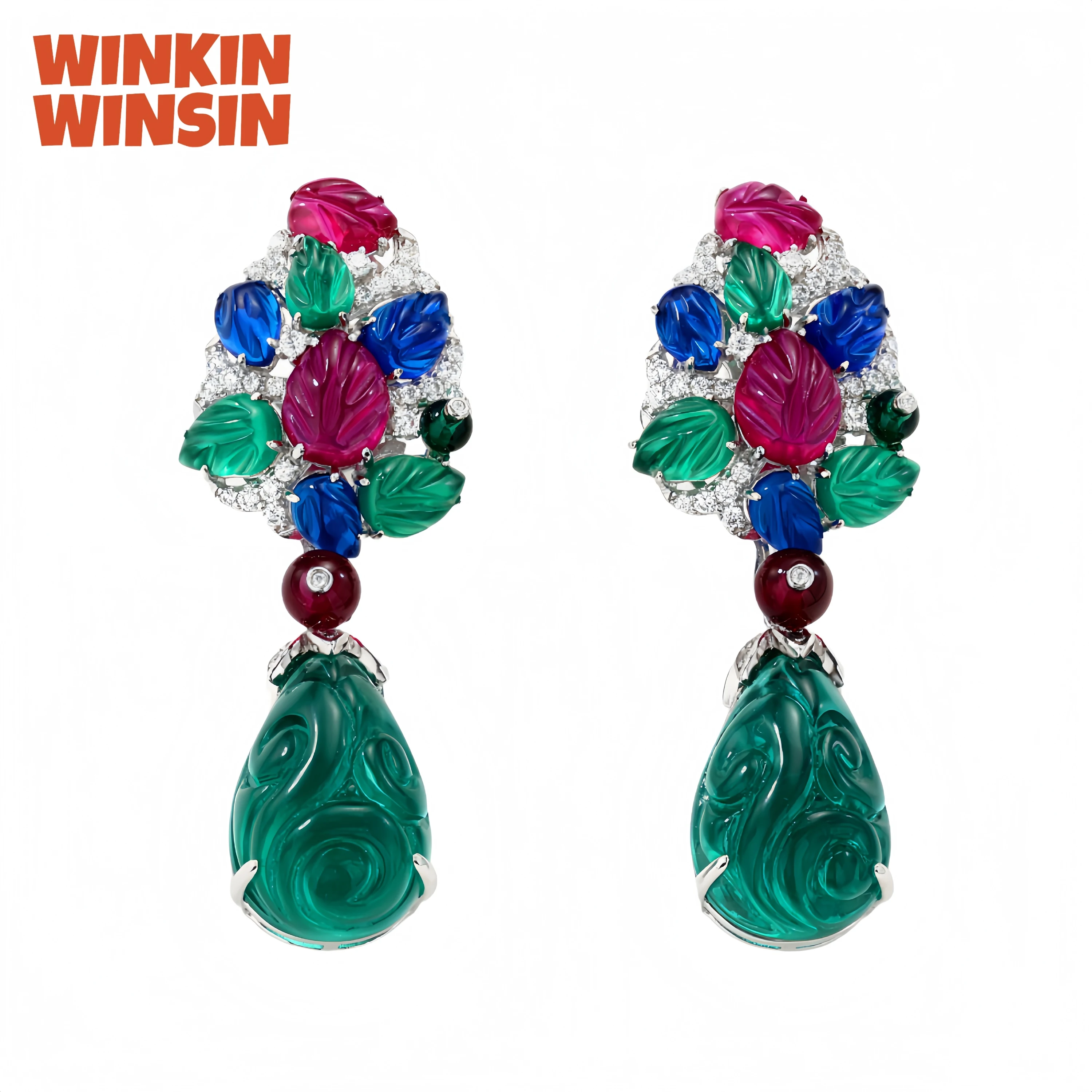 WINKIN WINSIN Brand MST High Quality Lab Grown Gemstone Tutti Frutti Drop Earrings 925 Sterling Silver Stud Earrings Jewelry
WINKIN WINSIN Brand MST High Quality Lab Grown Gemstone Tutti Frutti Drop Earrings 925 Sterling Silver Stud Earrings Jewelry
