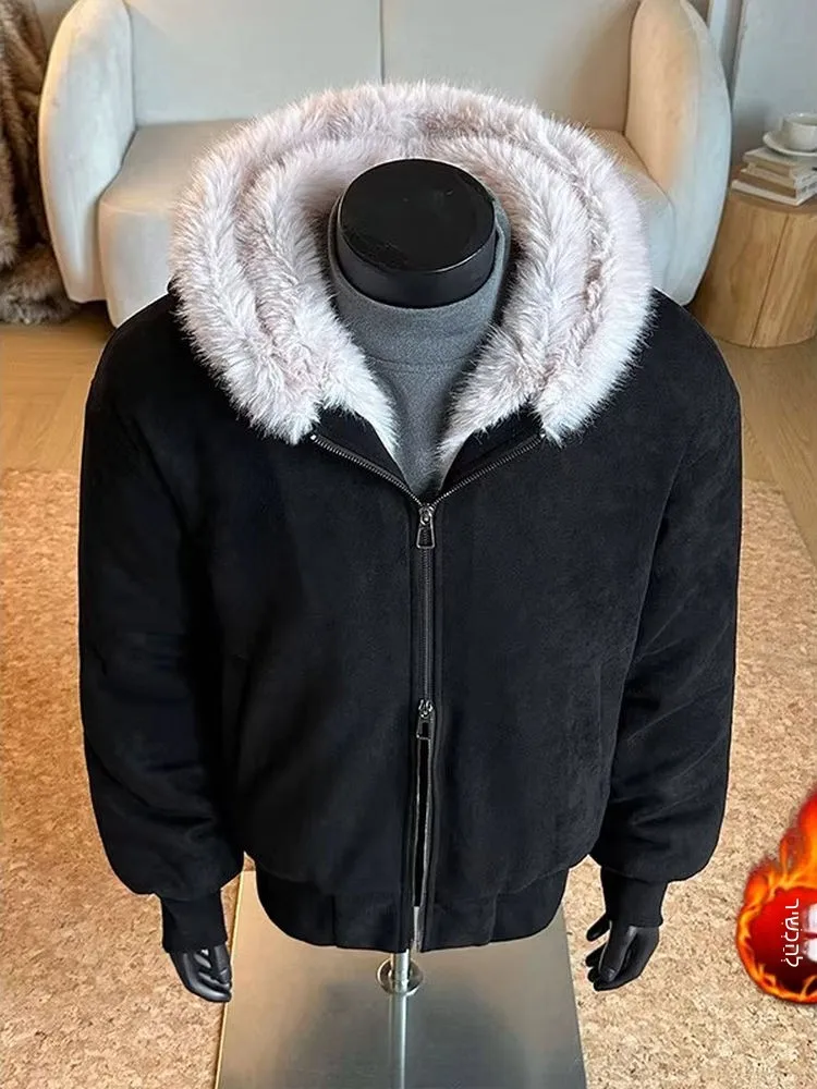 Thickened Short Cotton Jacket with Fur Collar And Hood for Men And Women Warm Stylish Autumn Winter Outerwear Rabbit Ear Design
Thickened Short Cotton Jacket with Fur Collar And Hood for Men And Women Warm Stylish Autumn Winter Outerwear Rabbit Ear Design