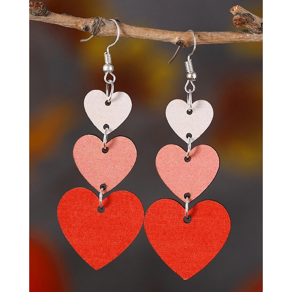1Pair Vintage Ombre Heart-Shaped Handwork Earrings New Women Double-Sided Wooden Accessories for Going Out Valentine's Day
1Pair Vintage Ombre Heart-Shaped Handwork Earrings New Women Double-Sided Wooden Accessories for Going Out Valentine's Day