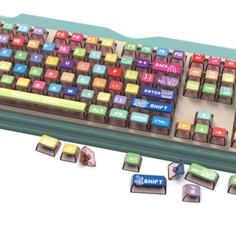 Vintage Rainbow Side Transparent 116 Keys Personalized Keycaps DIY Hot Sublimation Mx Keycaps Mechanical Keyboard Keycap Kawaii
Vintage Rainbow Side Transparent 116 Keys Personalized Keycaps DIY Hot Sublimation Mx Keycaps Mechanical Keyboard Keycap Kawaii
