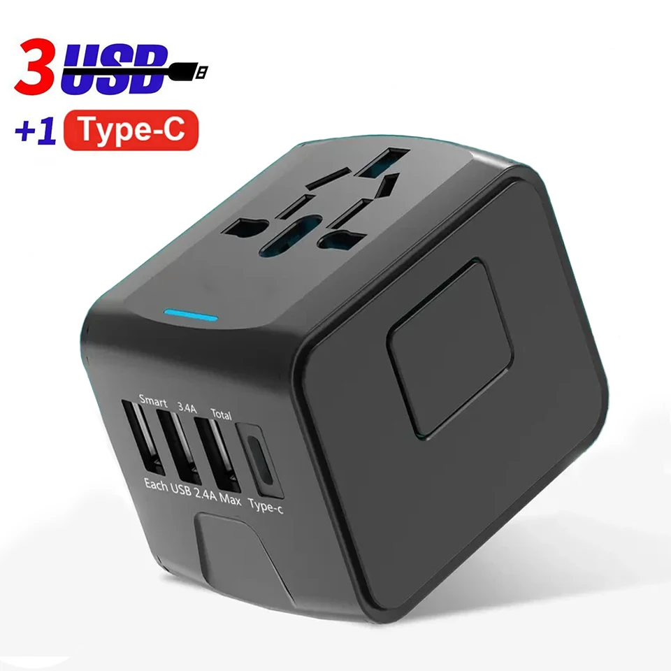 Международный USB-адаптер для путешествий с адаптером типа C на USB 3.0/универсальным дорожным адаптером
Международный USB-адаптер для путешествий с адаптером типа C на USB 3.0/универсальным дорожным адаптером