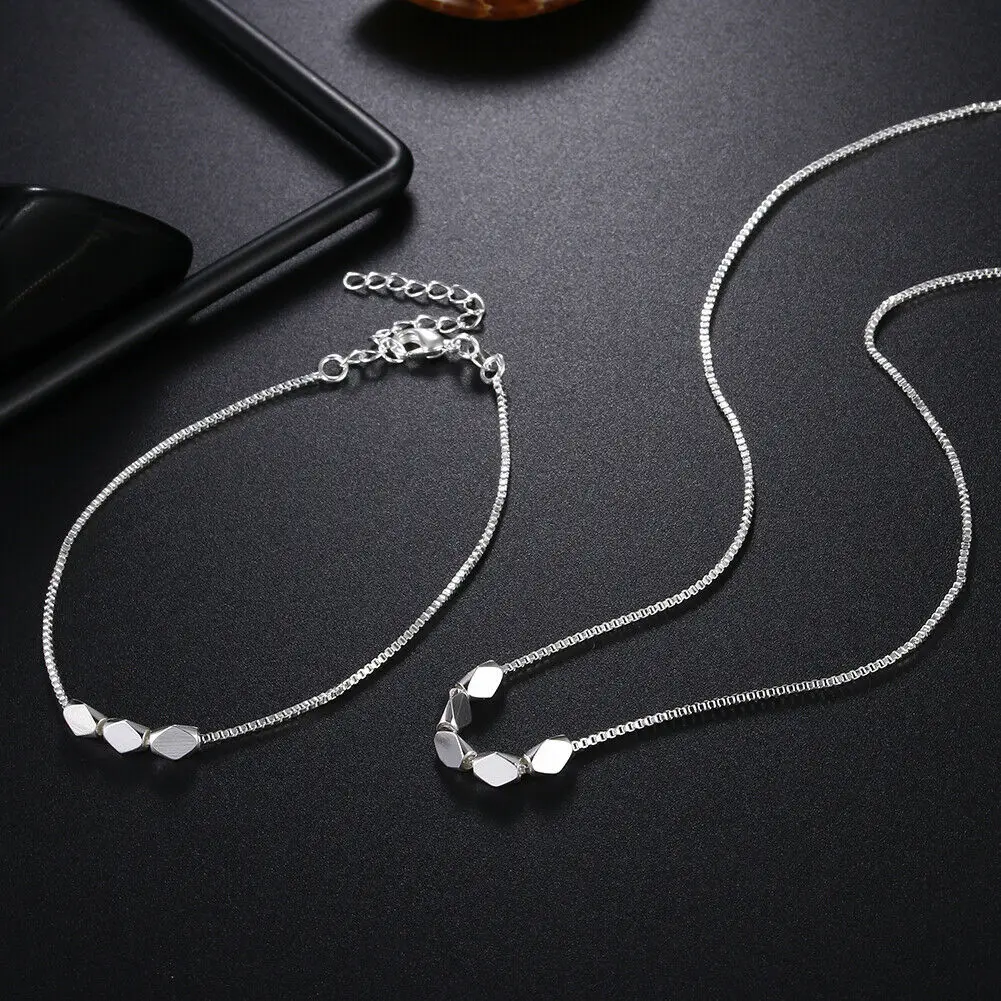 Korean fashion 925 sterling Silver box chain bracelets neckalce for women Party wedding accessories jewelry sets Couple gifts
Korean fashion 925 sterling Silver box chain bracelets neckalce for women Party wedding accessories jewelry sets Couple gifts