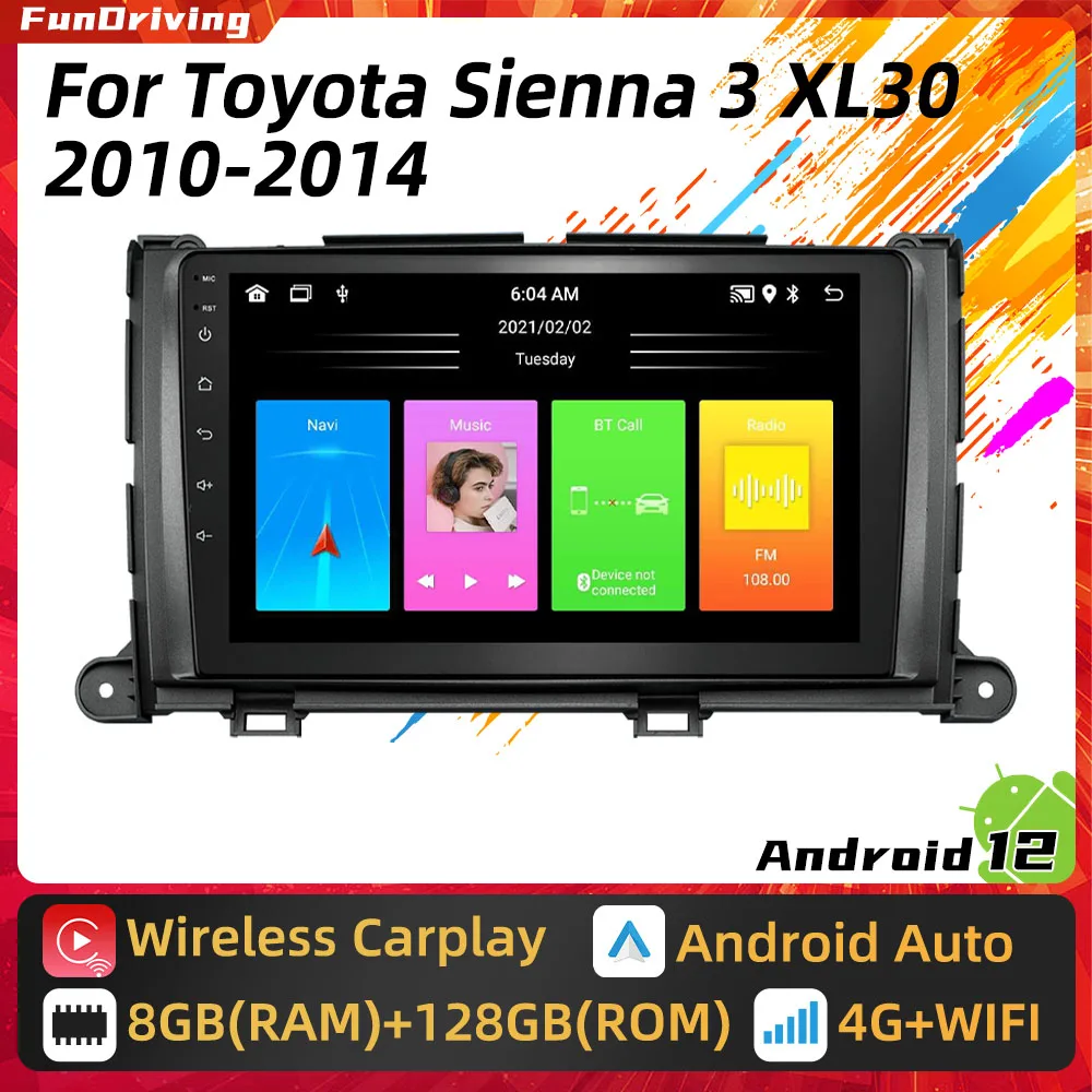 For Toyota Sienna 3 2010 - 2014 Android 2 Din Car Radio Multimedia WIFI FM BT GPS Navigation Player Stereo Head Unit Autoradio
For Toyota Sienna 3 2010 - 2014 Android 2 Din Car Radio Multimedia WIFI FM BT GPS Navigation Player Stereo Head Unit Autoradio