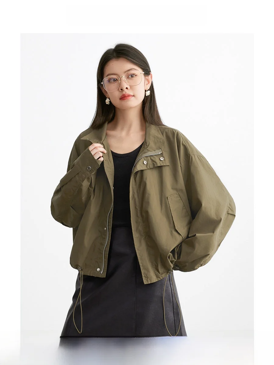 ROCO Casual Drawstring Collar Short Jacket Women's Spring Autumn Vintage Military Green Versatile Cotton Upperwear
ROCO Casual Drawstring Collar Short Jacket Women's Spring Autumn Vintage Military Green Versatile Cotton Upperwear