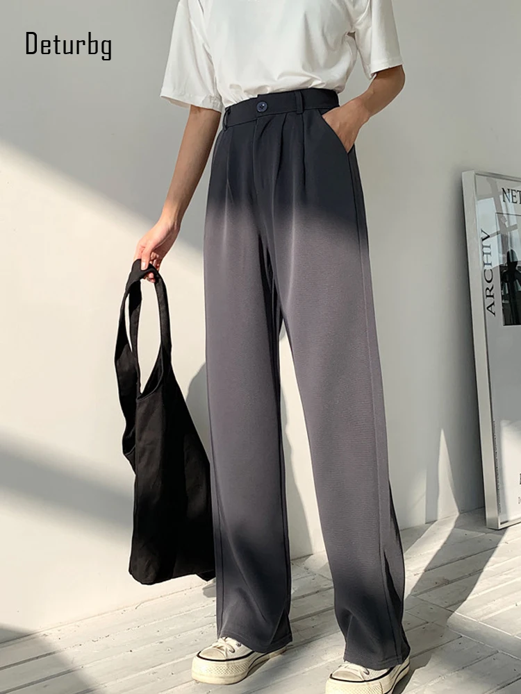 Women's One Button Trousers With Pockets Half Elastic High Waist Long/Maxi Fit Straight Wide Leg Suit Pant 2022 Autumn PA178
Women's One Button Trousers With Pockets Half Elastic High Waist Long/Maxi Fit Straight Wide Leg Suit Pant 2022 Autumn PA178