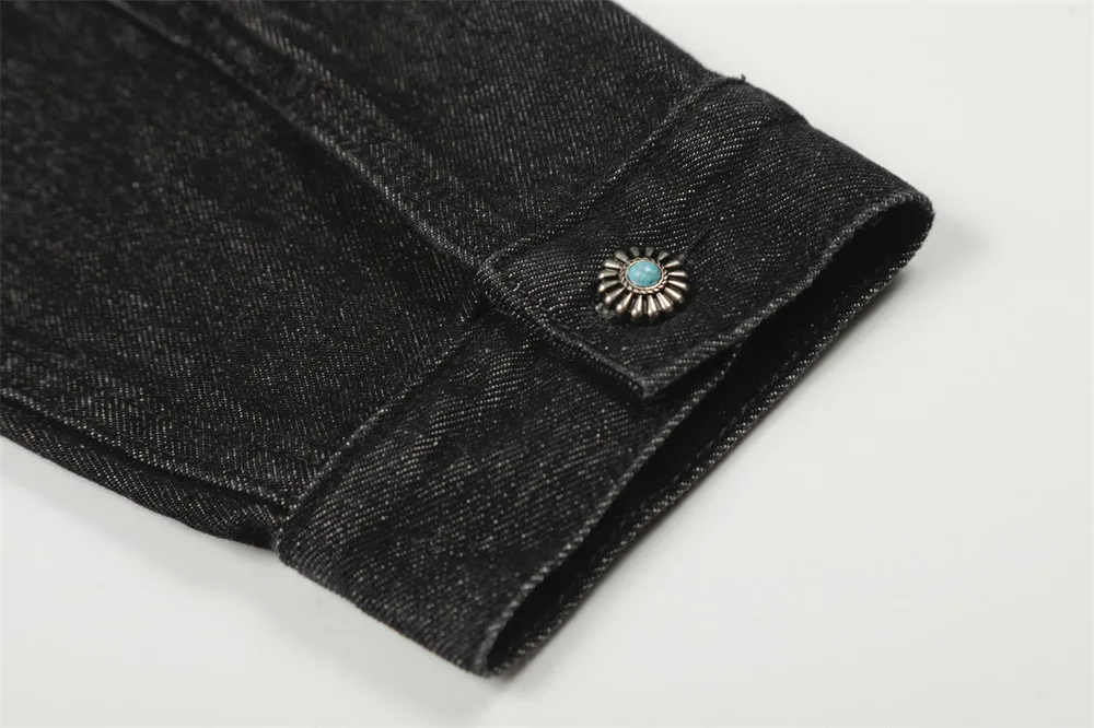 Mens Jacket Punk Vintage Streetwear Black Denim Short Coat Metal Buckle Studded Design Pleated Detail Retro Cool Hip Hop Fashion 30 S58be16b6c7d5420f88eaa3eb0cfa80561