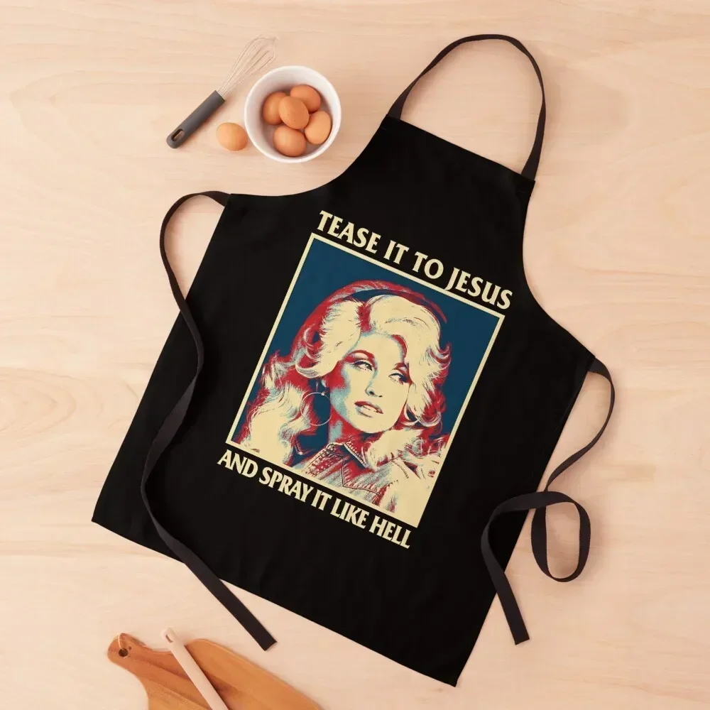 Loves Music And Retro Tease It To Jesus And Spray It Like Hell Funny Dolly Parton Vintage Photograph Apron
Loves Music And Retro Tease It To Jesus And Spray It Like Hell Funny Dolly Parton Vintage Photograph Apron