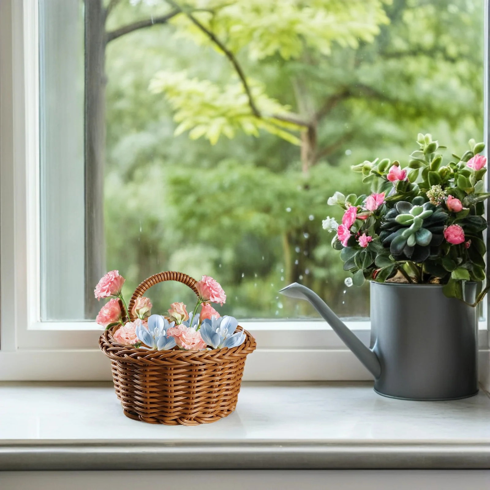 Wall Storage Hanging Basket Imitation Rattan Kitchen Organizer Decorative Multi-Purpose Woven Basket for Sundries
Wall Storage Hanging Basket Imitation Rattan Kitchen Organizer Decorative Multi-Purpose Woven Basket for Sundries