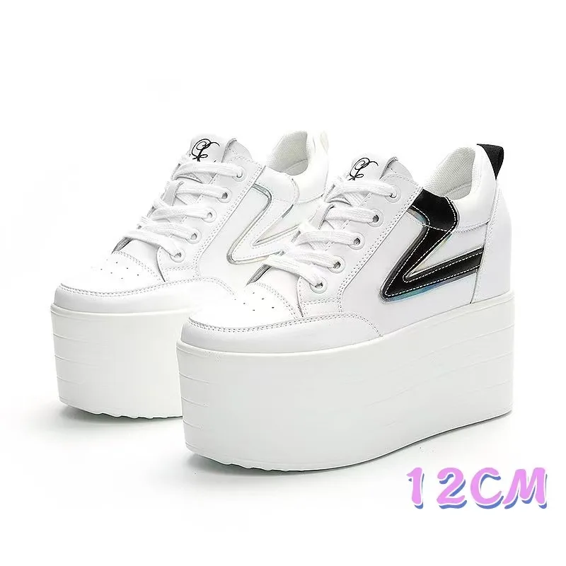 2025 Новые женские туфли с бисквитом, увеличивающие рост, из натуральной кожи 12 см, женские повседневные черно-белые туфли на толстой подошве
2025 Новые женские туфли с бисквитом, увеличивающие рост, из натуральной кожи 12 см, женские повседневные черно-белые туфли на толстой подошве