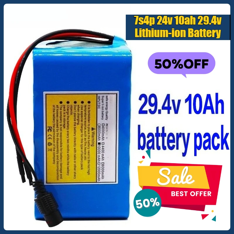 7s4p 24v 10ah 29.4v Lithium-ion Battery with Built-in BMS 2A Charger for Unicycle Wheelchair Motor
7s4p 24v 10ah 29.4v Lithium-ion Battery with Built-in BMS 2A Charger for Unicycle Wheelchair Motor