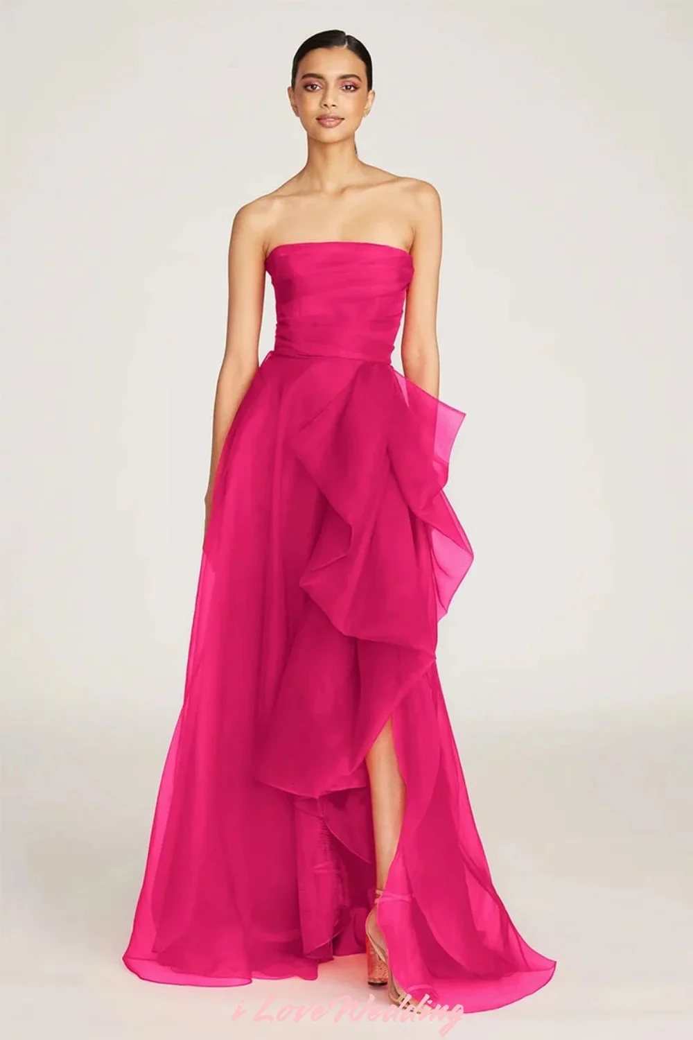 Light Red Strapless Organza Evening Dresses Prom Dresses 2025 Pleated Side Slit Wedding Guest Gown Floor Length Gown Customized
Light Red Strapless Organza Evening Dresses Prom Dresses 2025 Pleated Side Slit Wedding Guest Gown Floor Length Gown Customized