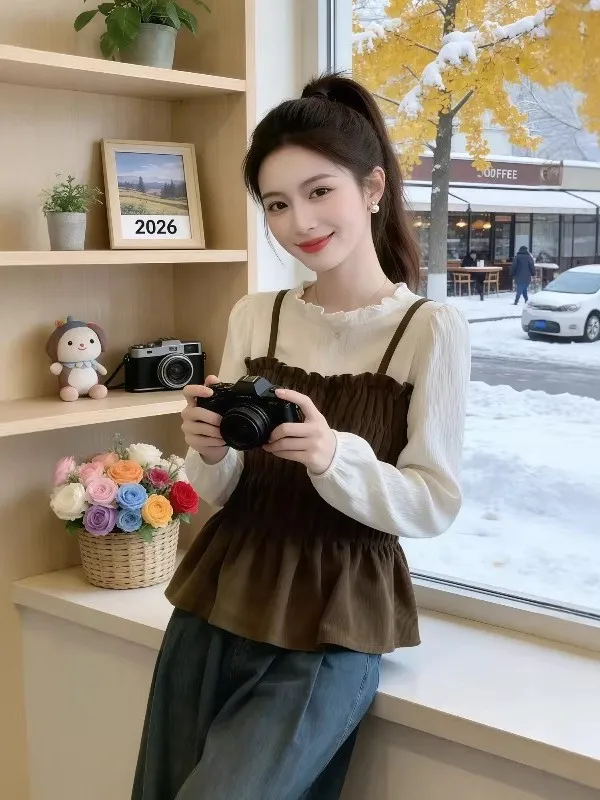 plus Size Women's Shirt Vintage Waist-Cinching Long Sleeve Color Block Wood Grain Spring 2026 Commute Style Korean Version
plus Size Women's Shirt Vintage Waist-Cinching Long Sleeve Color Block Wood Grain Spring 2026 Commute Style Korean Version