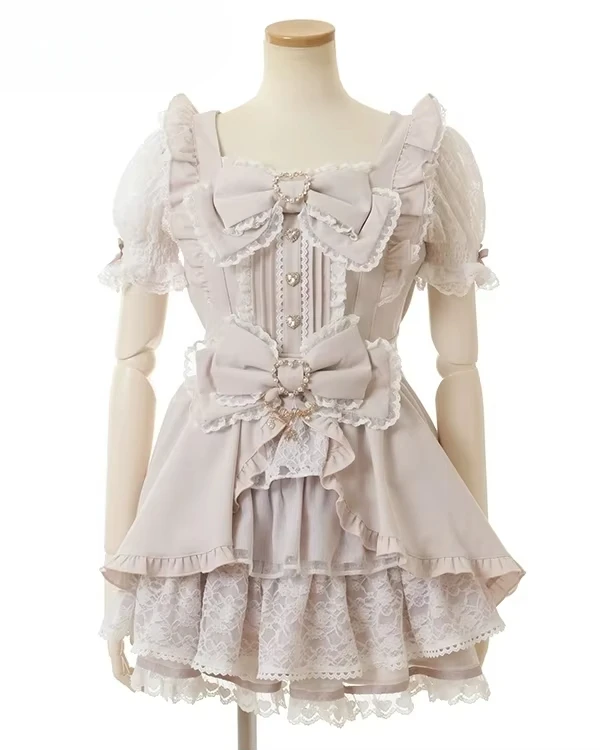 New Japanese Style Lolita Princess Dress Set Spring Summer Big Bow Spring Summer Short Sleeve Slim Sweet Dress and Shorts Set
New Japanese Style Lolita Princess Dress Set Spring Summer Big Bow Spring Summer Short Sleeve Slim Sweet Dress and Shorts Set