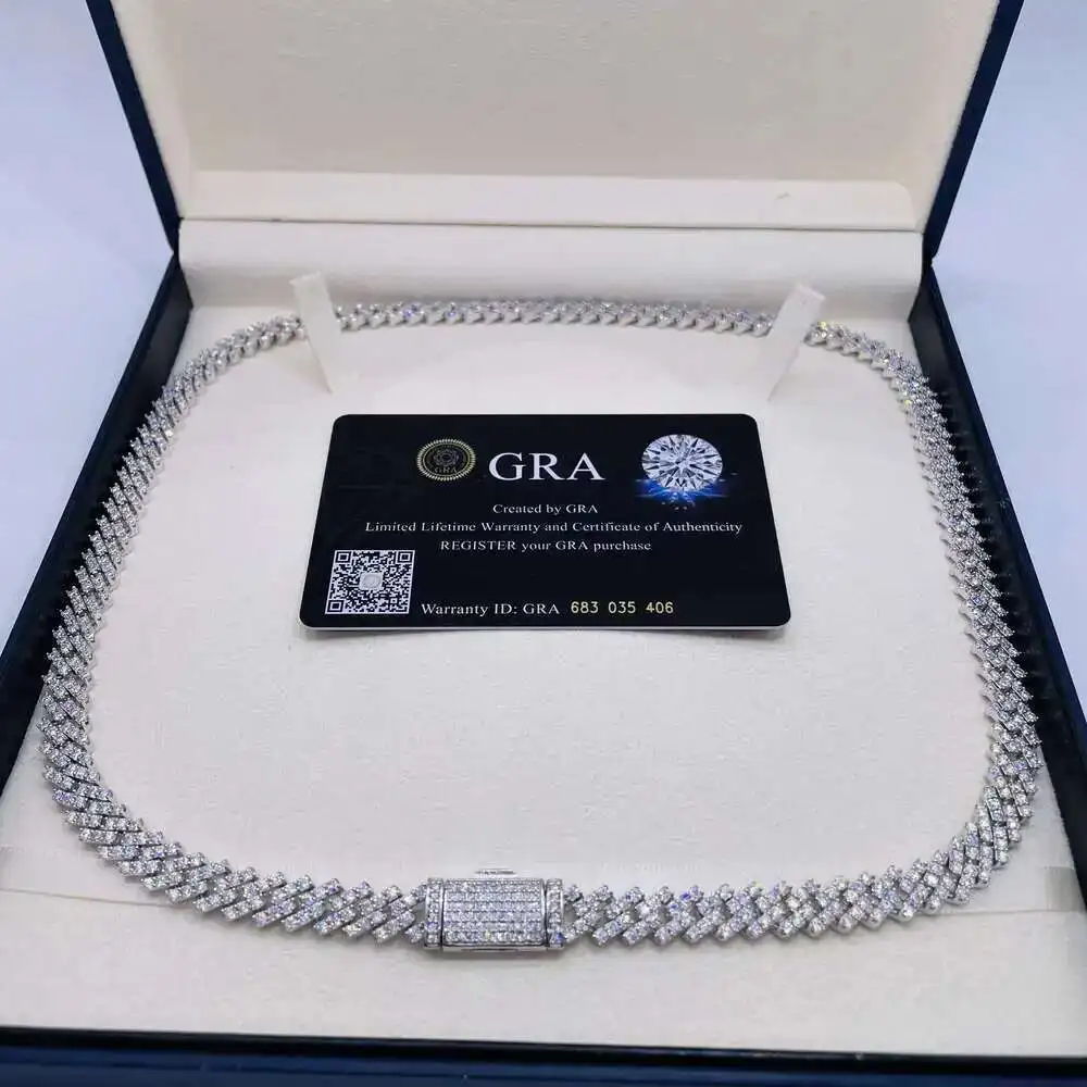 8mm Moissanite Hiphop Chain 925 Sterling Silver Fully Vvs Moissanite Cuban Link Chain for Women
8mm Moissanite Hiphop Chain 925 Sterling Silver Fully Vvs Moissanite Cuban Link Chain for Women