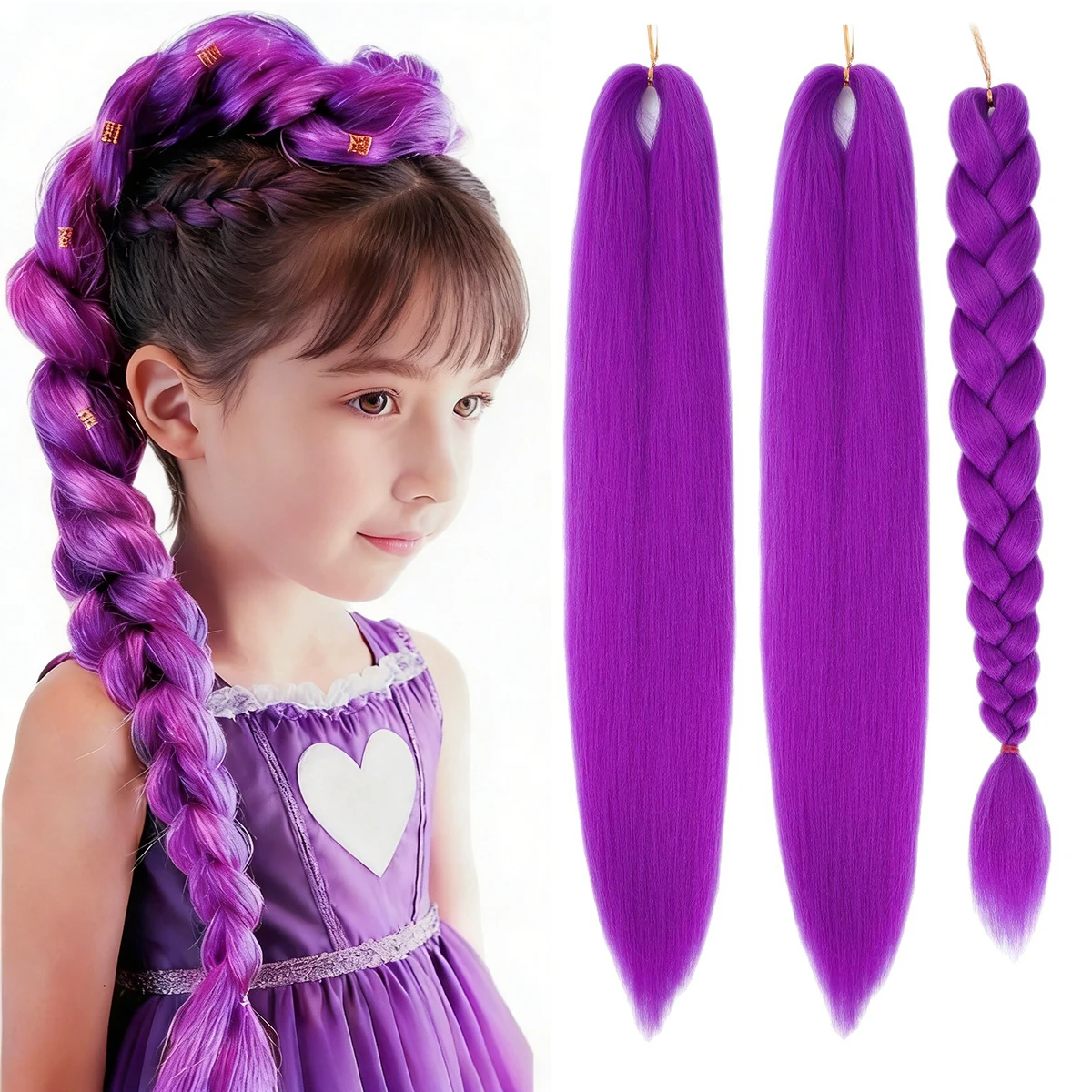 Braided Purple Wig Hair Extensions High Ponytails Street Dance Cornrows Locs for Women Synthetic Hair Full Head Cover
Braided Purple Wig Hair Extensions High Ponytails Street Dance Cornrows Locs for Women Synthetic Hair Full Head Cover