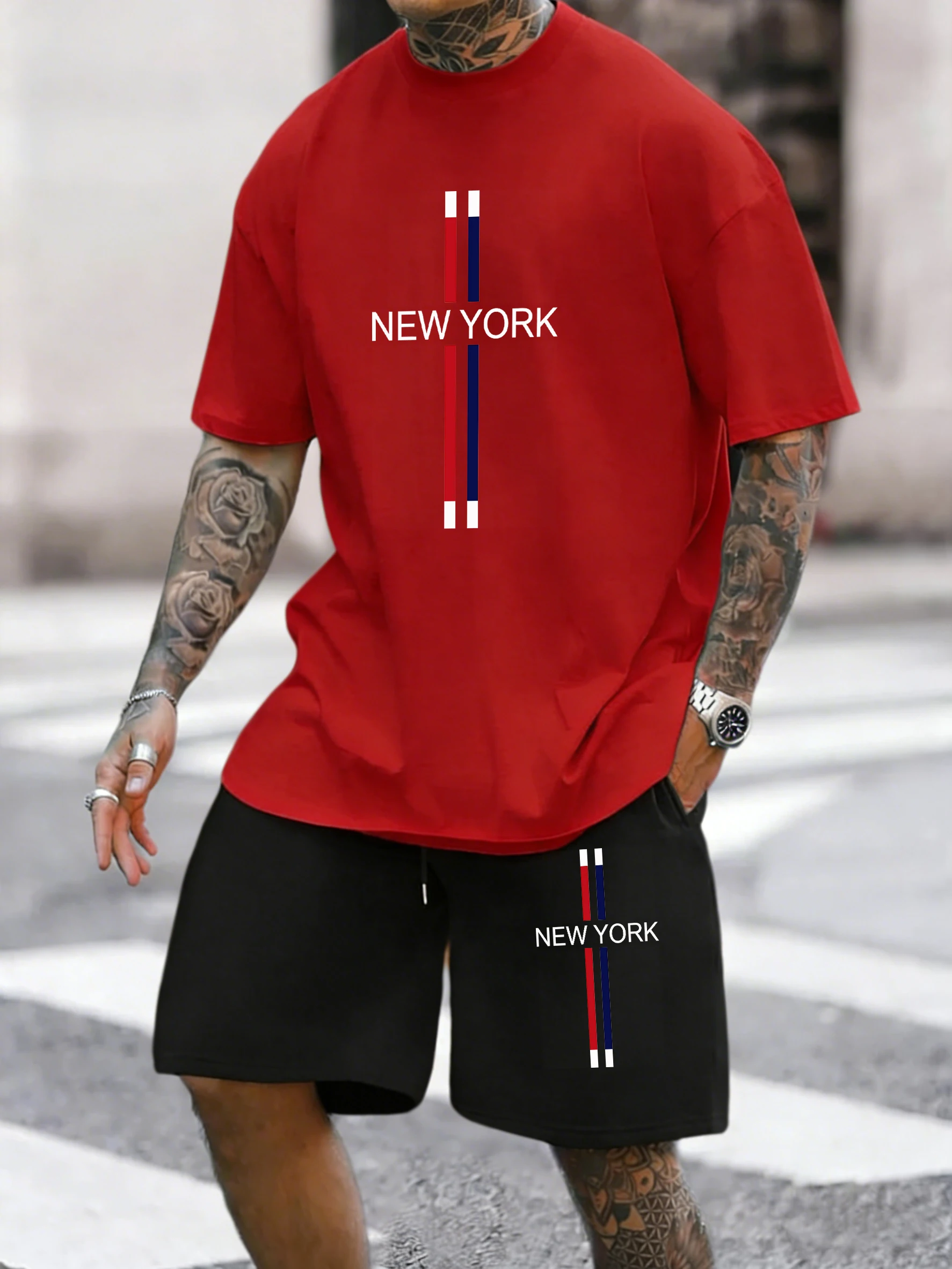 New York Creativity Prints Summer Cotton Fashion Tee Shirts Suits Mens Office Beach Loose Streetwear Stretch Casual Short Pants
New York Creativity Prints Summer Cotton Fashion Tee Shirts Suits Mens Office Beach Loose Streetwear Stretch Casual Short Pants