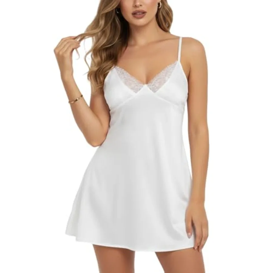 Womens Lace Patchwork Satin Nightgowns Slip Drawstring Ruched Lingerie Dress Negligee Sleepwear for Women Sexy
Womens Lace Patchwork Satin Nightgowns Slip Drawstring Ruched Lingerie Dress Negligee Sleepwear for Women Sexy