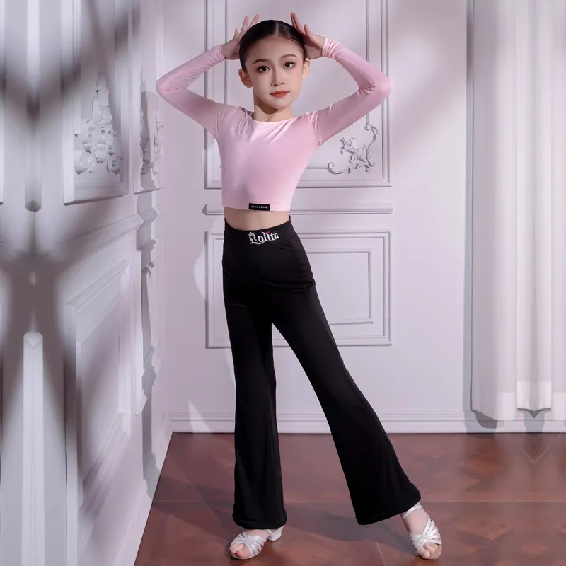 New fashion children's Latin dance outfit for girls Girls training and performance outfit with high-waisted long pants
New fashion children's Latin dance outfit for girls Girls training and performance outfit with high-waisted long pants