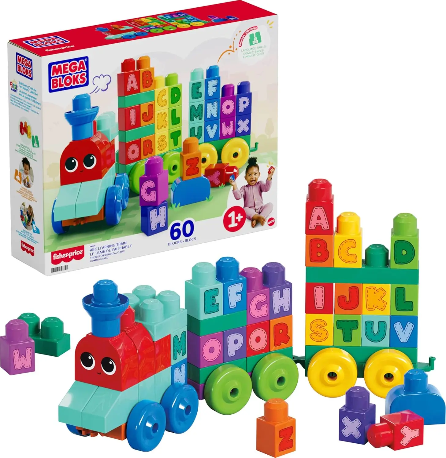ABC Learning Train Building Blocks Set, 60 Pieces, Educational Toy for Toddlers Ages 1+
ABC Learning Train Building Blocks Set, 60 Pieces, Educational Toy for Toddlers Ages 1+