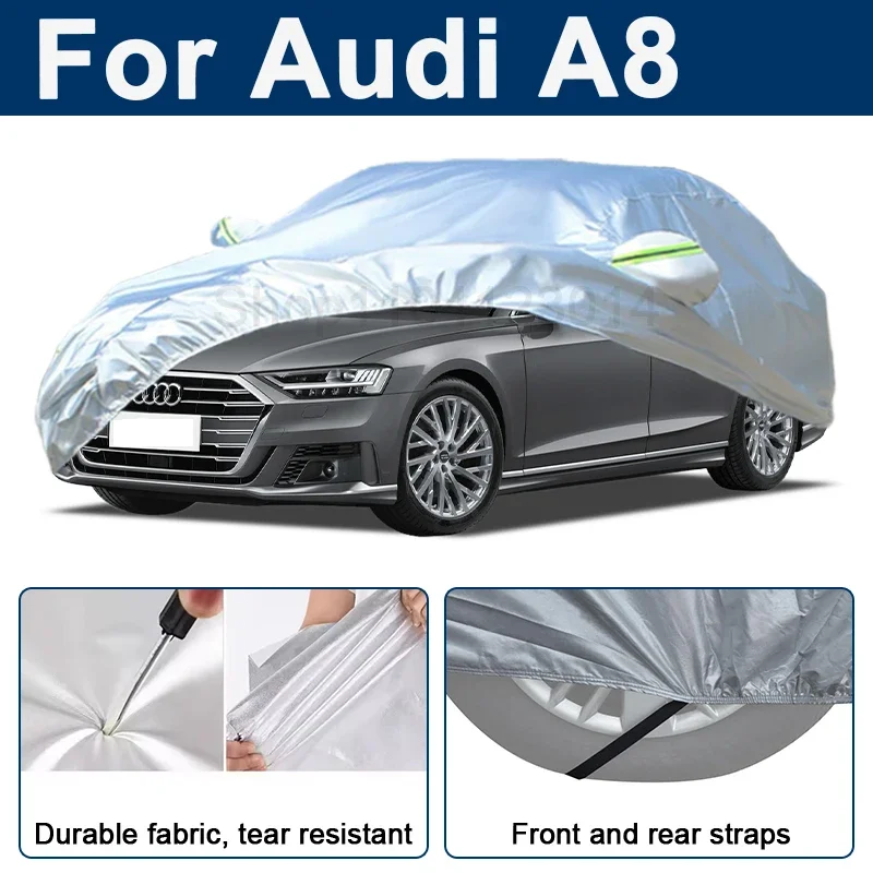 Outdoor Full Car Cover For Audi A8 with Reflective Strips Waterproof Snowproof Dustproof UV Protection Auto Exterior Accessory
Outdoor Full Car Cover For Audi A8 with Reflective Strips Waterproof Snowproof Dustproof UV Protection Auto Exterior Accessory