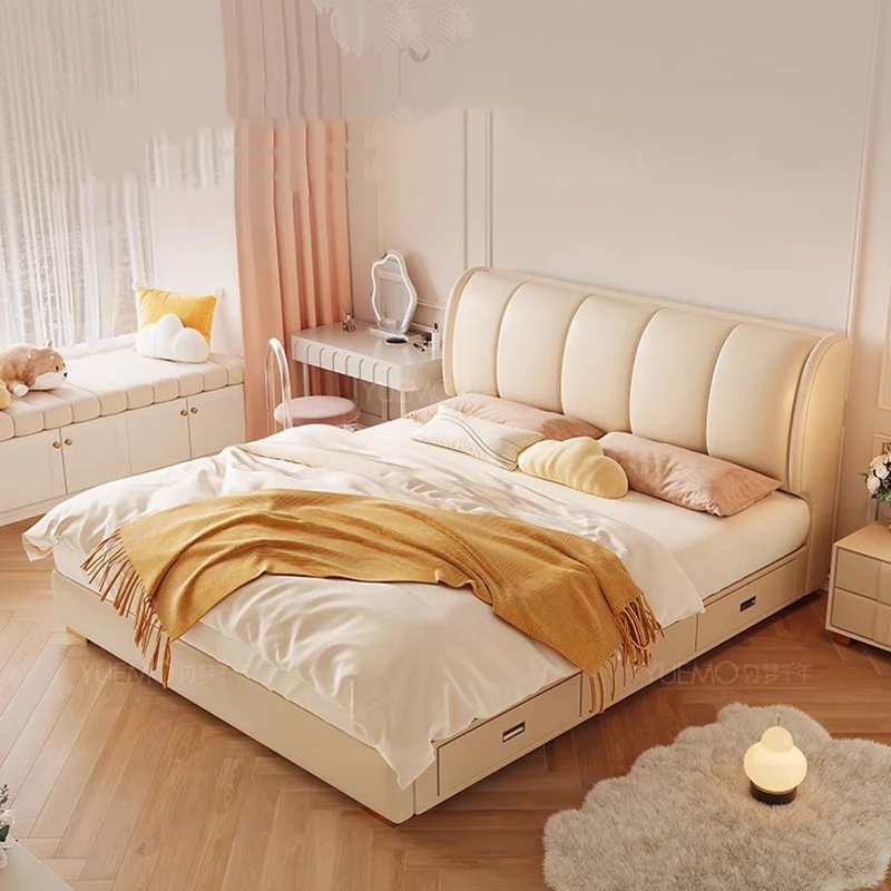 White Cream Bed Cloud Large Size Room Decor Beauty Wooden Comfortable Ergonomic Bed Floor Letto Matrimoniale Home Furniture
White Cream Bed Cloud Large Size Room Decor Beauty Wooden Comfortable Ergonomic Bed Floor Letto Matrimoniale Home Furniture