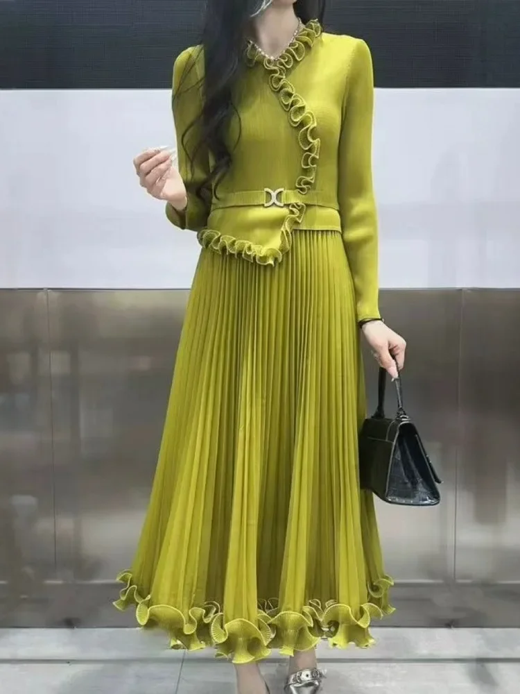 2025 Miyake Hot-selling Model, Design Dress, Fungus Edge Age-reducing Waist and Thin Pendulum Dress Spring and Summer Models
2025 Miyake Hot-selling Model, Design Dress, Fungus Edge Age-reducing Waist and Thin Pendulum Dress Spring and Summer Models