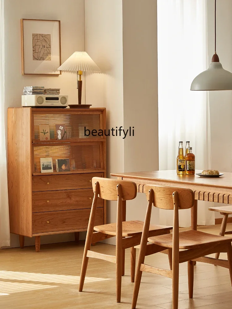 Nordic solid wood dining side cabinet, museum living room locker, cherry wood log porch cabinet6005
Nordic solid wood dining side cabinet, museum living room locker, cherry wood log porch cabinet6005