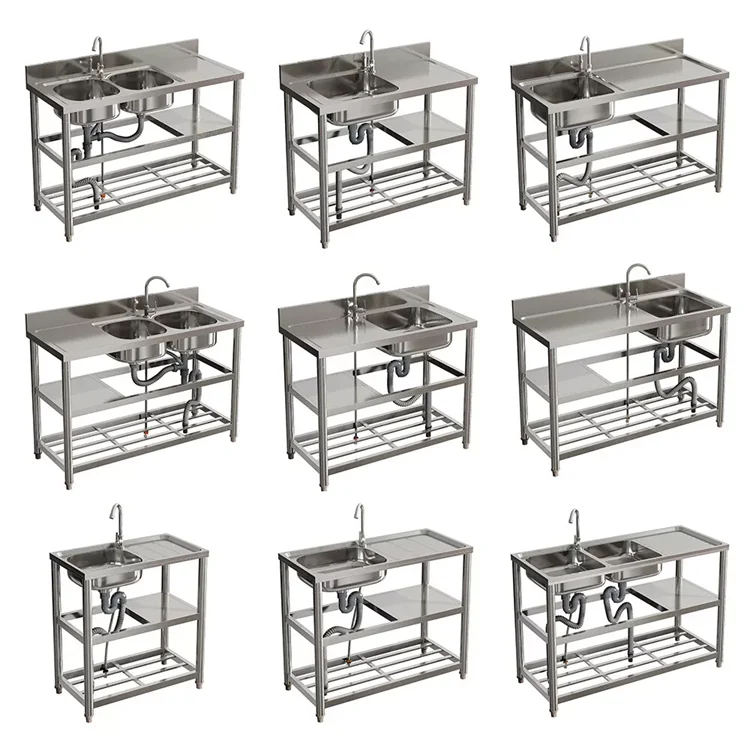 Professional Manufacturer Commercial Kitchen Sink Stainless Steel Single Bowl with Bench Worktable Two Holes
Professional Manufacturer Commercial Kitchen Sink Stainless Steel Single Bowl with Bench Worktable Two Holes