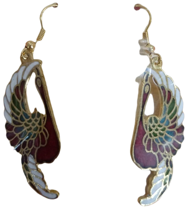 Vintage Enamel filigree Crane Dangle Earrings Cloisonne Animal Accessories Chinese Traditional Handicrafts Ethnic Women Jewelry
Vintage Enamel filigree Crane Dangle Earrings Cloisonne Animal Accessories Chinese Traditional Handicrafts Ethnic Women Jewelry