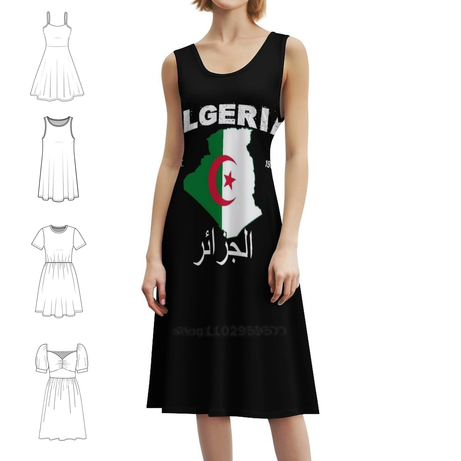 Флаг Алжира Карта Алжира Национальный флаг Алжира Винтажное богемное платье с пышными рукавами или варианты без рукавов для женского платья
Флаг Алжира Карта Алжира Национальный флаг Алжира Винтажное богемное платье с пышными рукавами или варианты без рукавов для женского платья