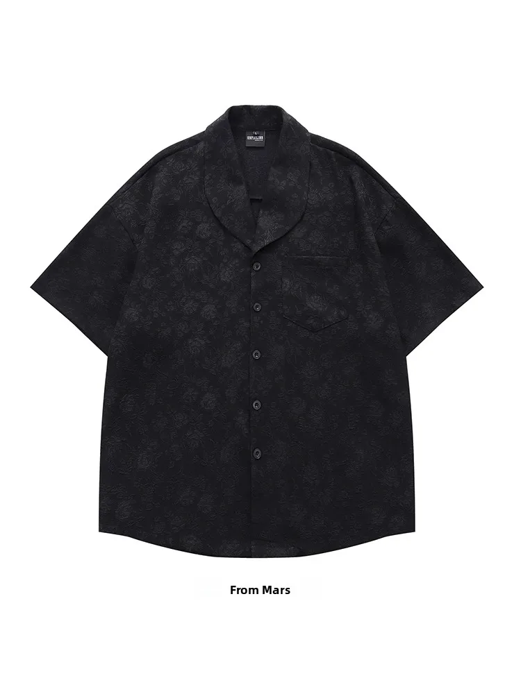 Loose Casual Short Sleeve Shirt from Dark Rose New Chinese Design Patterned Mens Casual Shirt Summer Thin Material
Loose Casual Short Sleeve Shirt from Dark Rose New Chinese Design Patterned Mens Casual Shirt Summer Thin Material