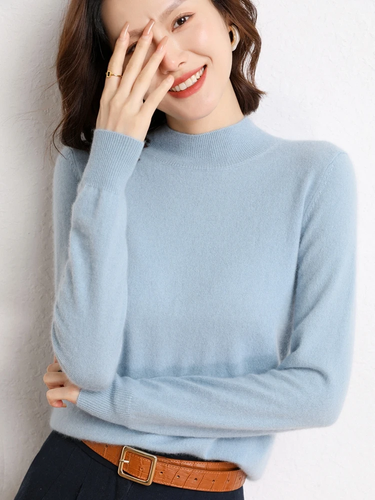 Mini Star 100% Cashmere Sweater Women Mock Neck Basic Pullover Autumn Winter Long Sleeve Knitwear Soft Simple Fit Clothing Tops
Mini Star 100% Cashmere Sweater Women Mock Neck Basic Pullover Autumn Winter Long Sleeve Knitwear Soft Simple Fit Clothing Tops