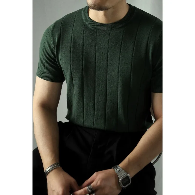 Men Clothing 2023 Round Neck Short Sleeve Knit High Quality T-shirt American Retro Summer Casual Half Sleeve Top
Men Clothing 2023 Round Neck Short Sleeve Knit High Quality T-shirt American Retro Summer Casual Half Sleeve Top