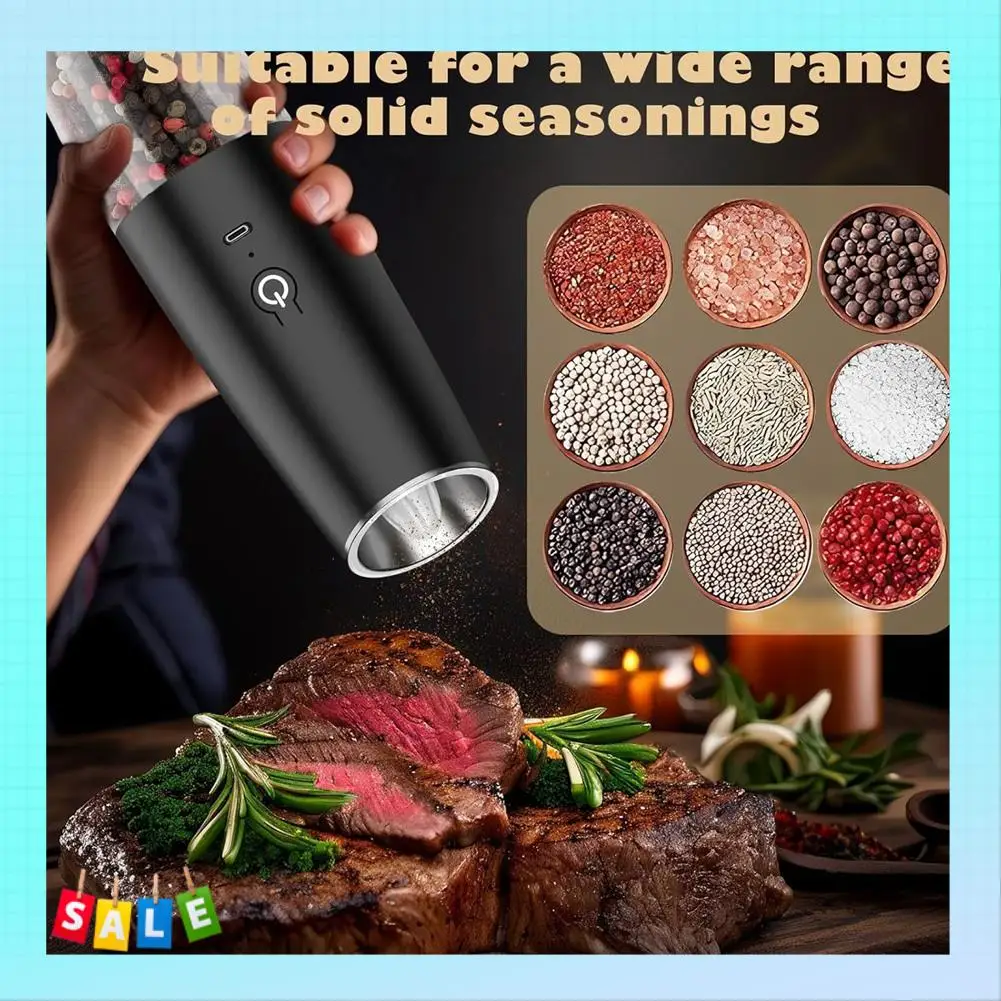 A56X Electric Salt & Pepper Mill Set,Rechargeable Electric Salt Mill, Adjustable Coarseness, Automatic One-Handed Operation
A56X Electric Salt & Pepper Mill Set,Rechargeable Electric Salt Mill, Adjustable Coarseness, Automatic One-Handed Operation