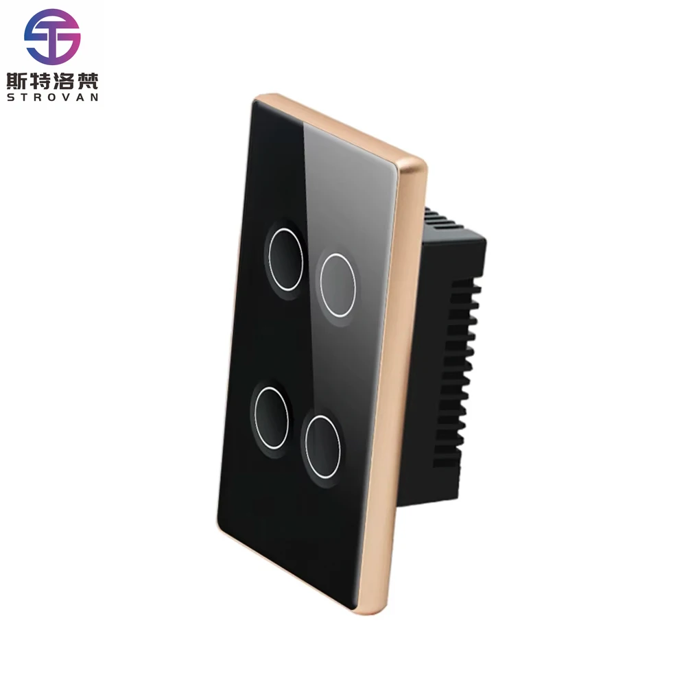 STLF Tuya Eu Us Standard Smart Home 1/2/3/4 Gang Black Crystal Glass Panel Zigbee Wifi Touch Switches Wall Light Smart Switch
STLF Tuya Eu Us Standard Smart Home 1/2/3/4 Gang Black Crystal Glass Panel Zigbee Wifi Touch Switches Wall Light Smart Switch