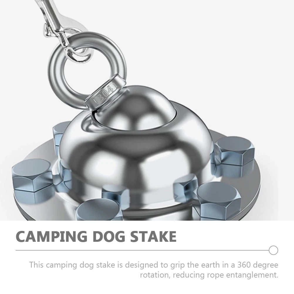 360 Degree Rotating Heavy Duty Anchor Stake Set 1 Dog Stake 6 Nails Silver Iron Reusable Sturdy Camping Hiking Dog Training
360 Degree Rotating Heavy Duty Anchor Stake Set 1 Dog Stake 6 Nails Silver Iron Reusable Sturdy Camping Hiking Dog Training