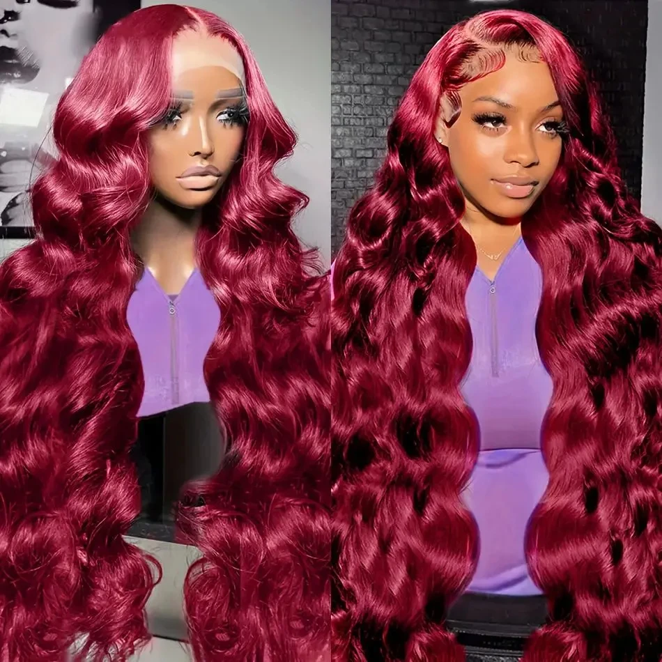 200 Density 99J Burgundy 13X6 Hd Lace Frontal Human Hair Wig Body Wave Human Hair Wigs Transparent Lace Frontal Wig for Women
200 Density 99J Burgundy 13X6 Hd Lace Frontal Human Hair Wig Body Wave Human Hair Wigs Transparent Lace Frontal Wig for Women