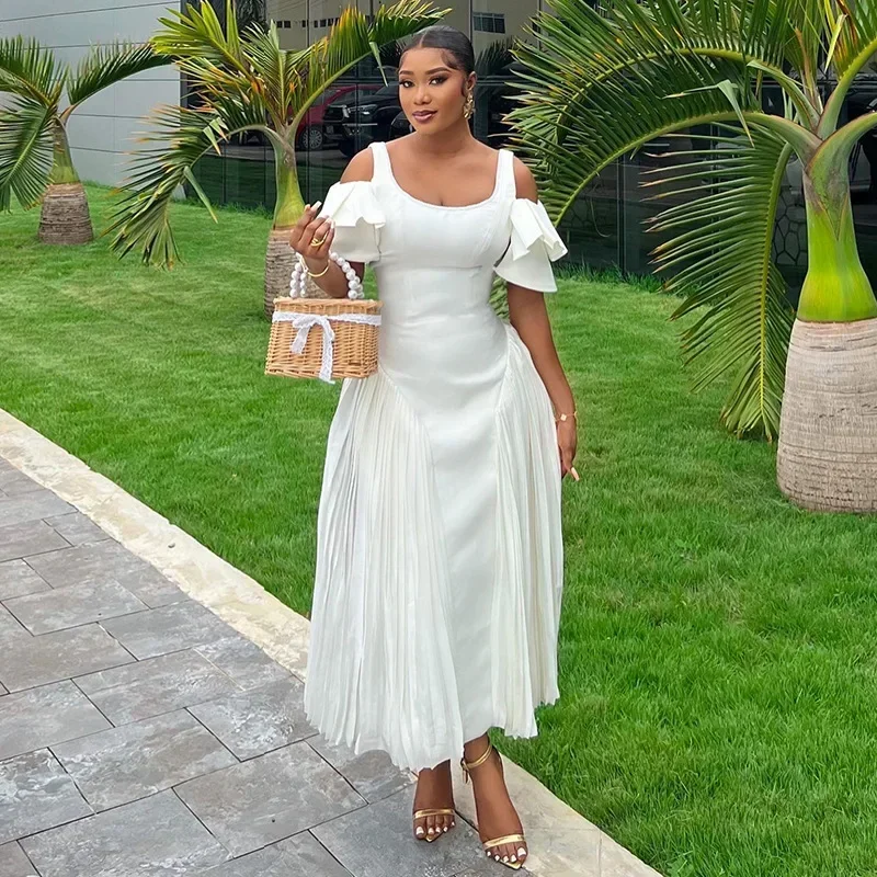 White Dress Women Long Dresses A Line Ruffles Short Sleeve U Neck High Waist Elegant Splice Pleated Maxi Party Vestidos 2025
White Dress Women Long Dresses A Line Ruffles Short Sleeve U Neck High Waist Elegant Splice Pleated Maxi Party Vestidos 2025
