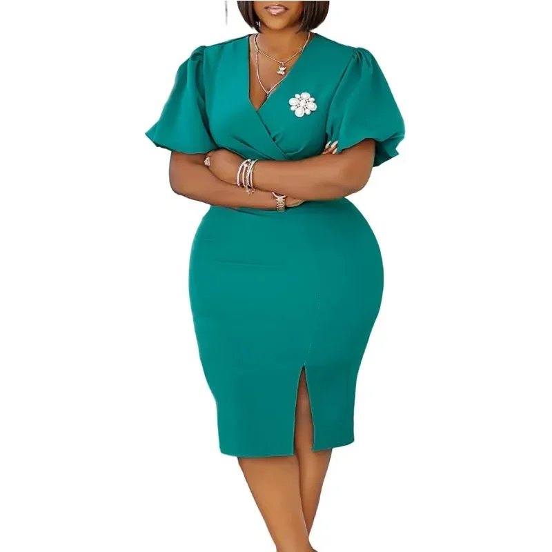 S-3XL Dashiki African Dresses for Women Summer Elegant African Short Sleeve V-neck Bodycon Midi Dress Outfits Ankara Dresses
S-3XL Dashiki African Dresses for Women Summer Elegant African Short Sleeve V-neck Bodycon Midi Dress Outfits Ankara Dresses