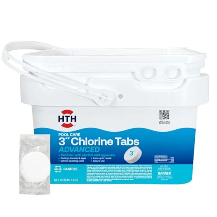 Pool Care 3" Chlorine Tabs Advanced, Individually Wrapped Tablets - Swimming Pool Sanitizer with Clarifier and Algaecide, Destr
Pool Care 3" Chlorine Tabs Advanced, Individually Wrapped Tablets - Swimming Pool Sanitizer with Clarifier and Algaecide, Destr