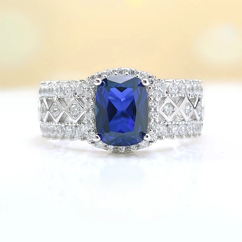 Fashionable and Luxury Colorful Treasure 925 Sterling Silver Ring Set with High Carbon Diamond Blue Pigeon Wedding Jewelry
Fashionable and Luxury Colorful Treasure 925 Sterling Silver Ring Set with High Carbon Diamond Blue Pigeon Wedding Jewelry