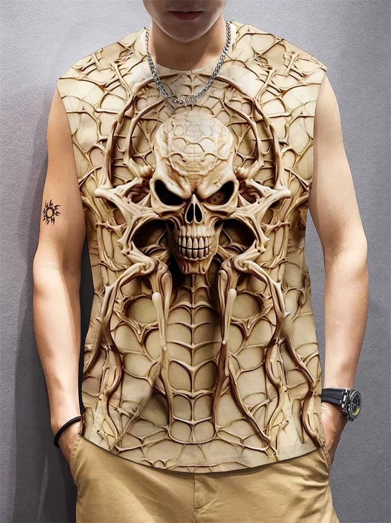 Funny 3D Skull Print Man Sleeveless T Shirt Hip Hop Trend Harajuku Streetwear Casual O-neck Tees Men's Tank Top Fashion T-Shirts
Funny 3D Skull Print Man Sleeveless T Shirt Hip Hop Trend Harajuku Streetwear Casual O-neck Tees Men's Tank Top Fashion T-Shirts