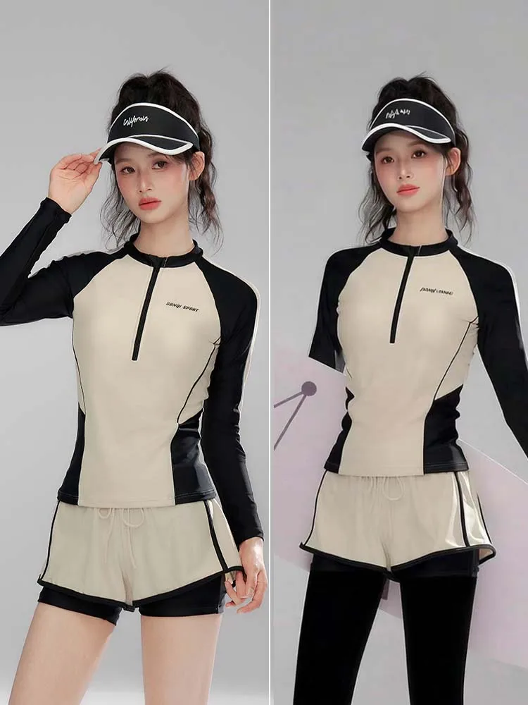 Women's Two-Piece Swimsuit Long Sve Thermal Bathing Suit Sunscreen Slimming Design for Swimming And Hot Spring Soaking
Women's Two-Piece Swimsuit Long Sve Thermal Bathing Suit Sunscreen Slimming Design for Swimming And Hot Spring Soaking