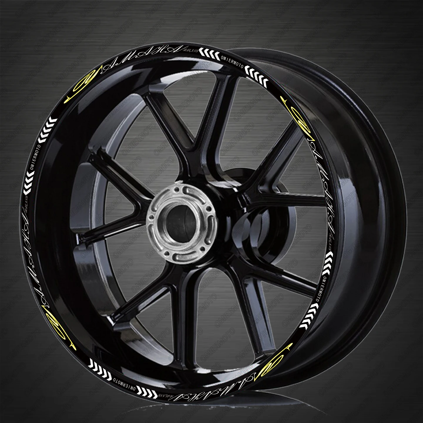 For R1 R3 R6 MT03 MT07 MT09 MT10 MT15 Motorcycle Rim Wheel Hub Stickers Reflective Decals 17 inches