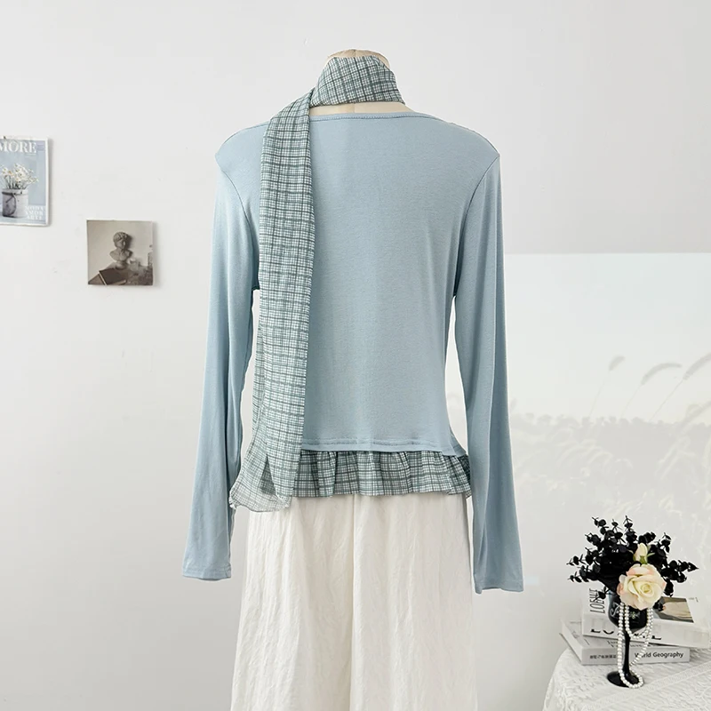 Wedbleser Niche Irregular Casual Lazy Style Swinging Collar Long Sleeved T-shirt Women Summer Ruffled Edges Pleated Slim Fit Top
Wedbleser Niche Irregular Casual Lazy Style Swinging Collar Long Sleeved T-shirt Women Summer Ruffled Edges Pleated Slim Fit Top
