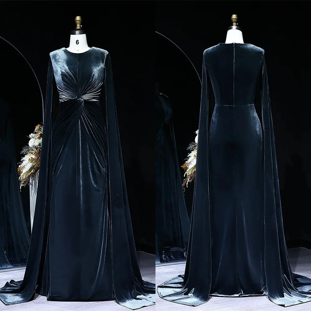 Customized Exquisite Black Velour Evening Dress Temperament Crew Neck Long Sleeves Zipper Back Mermaid Special Occasion Gowns
Customized Exquisite Black Velour Evening Dress Temperament Crew Neck Long Sleeves Zipper Back Mermaid Special Occasion Gowns