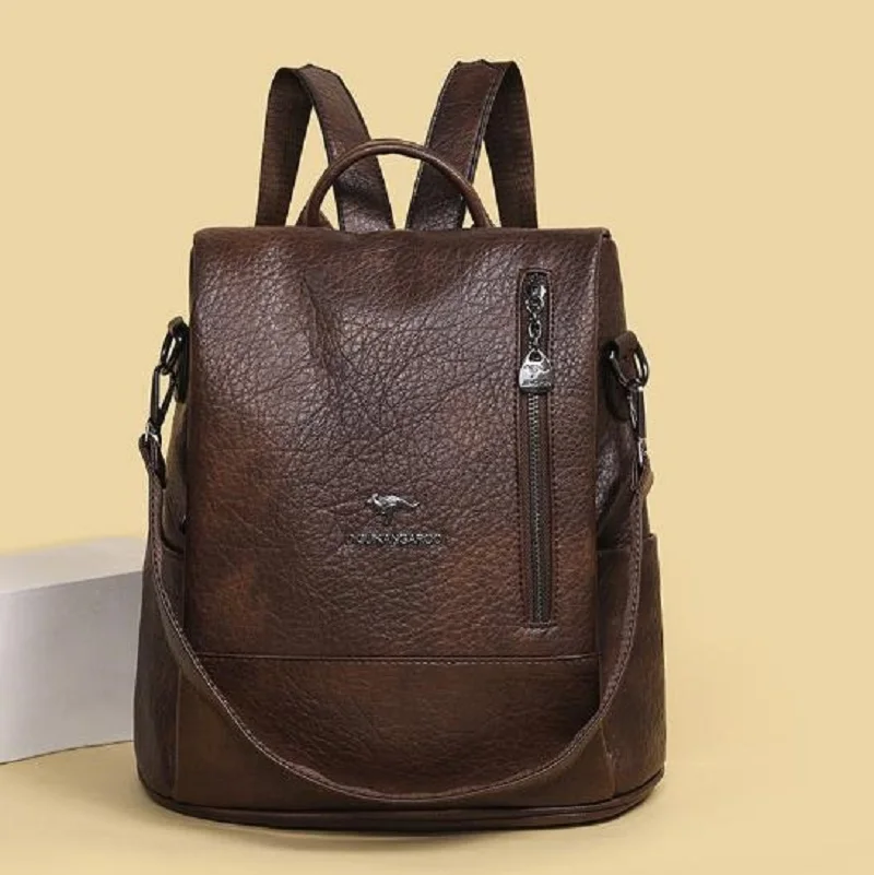 Korean New High Quality Soft Leather Backpacks Women's Fashion Vintage Anti Theft Travel Shoulder Bags Notebook School Bag
Korean New High Quality Soft Leather Backpacks Women's Fashion Vintage Anti Theft Travel Shoulder Bags Notebook School Bag