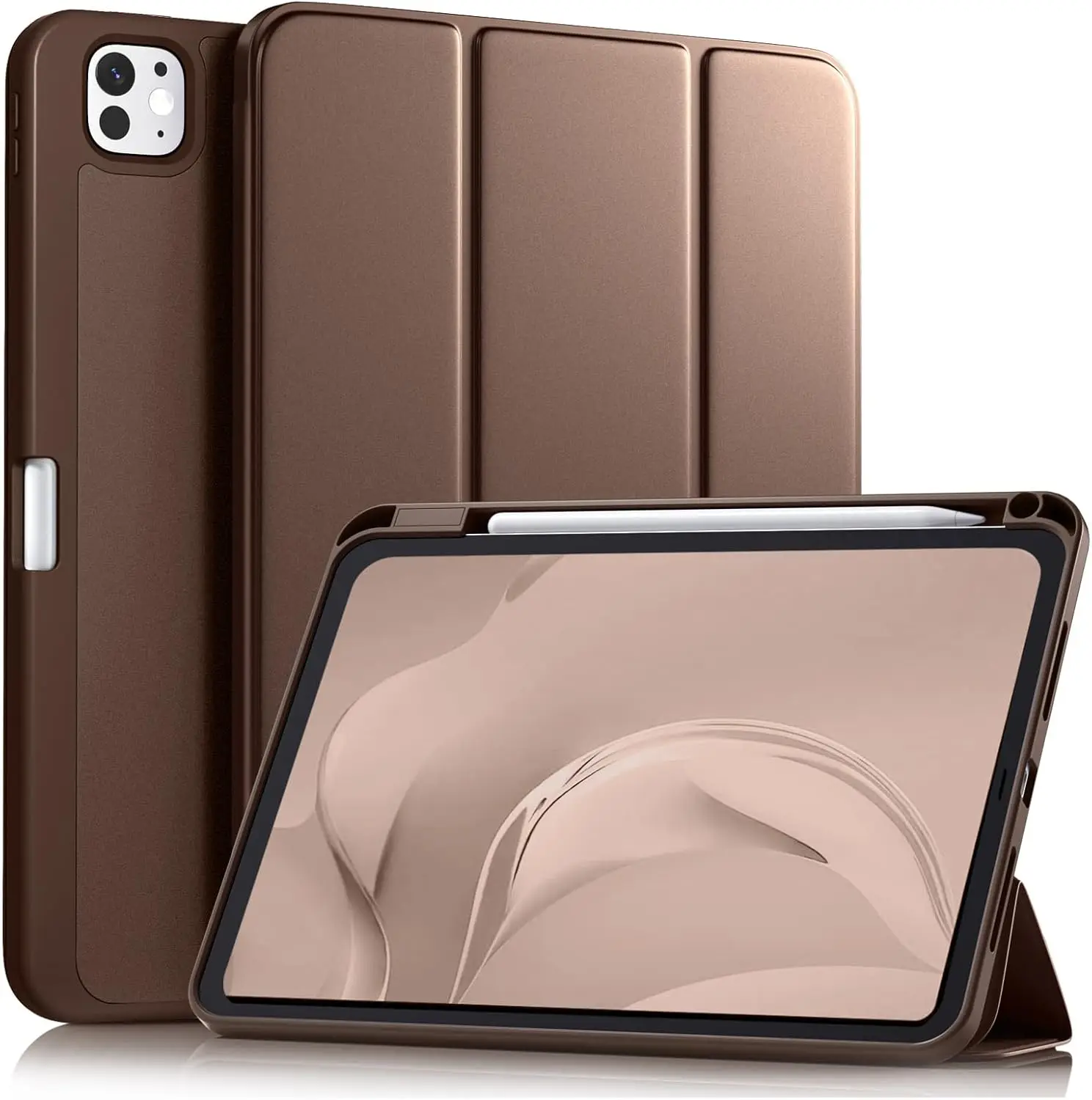 iPad Pro 11 inch Case (M5/M4) 2025/2024 with Pencil Holder, Trifold Stand, Auto Wake/Sleep, Soft TPU Back, Darkbrown
iPad Pro 11 inch Case (M5/M4) 2025/2024 with Pencil Holder, Trifold Stand, Auto Wake/Sleep, Soft TPU Back, Darkbrown