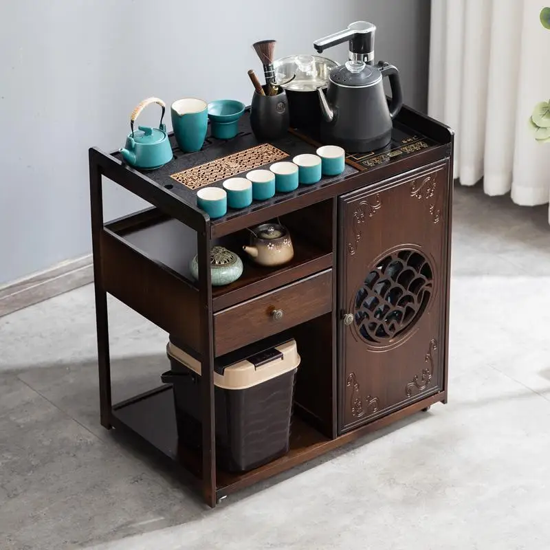 Tea table Tea Household small kettle Integrated solid wood Kung fu small coffee cart side cabinet Solid wood
Tea table Tea Household small kettle Integrated solid wood Kung fu small coffee cart side cabinet Solid wood