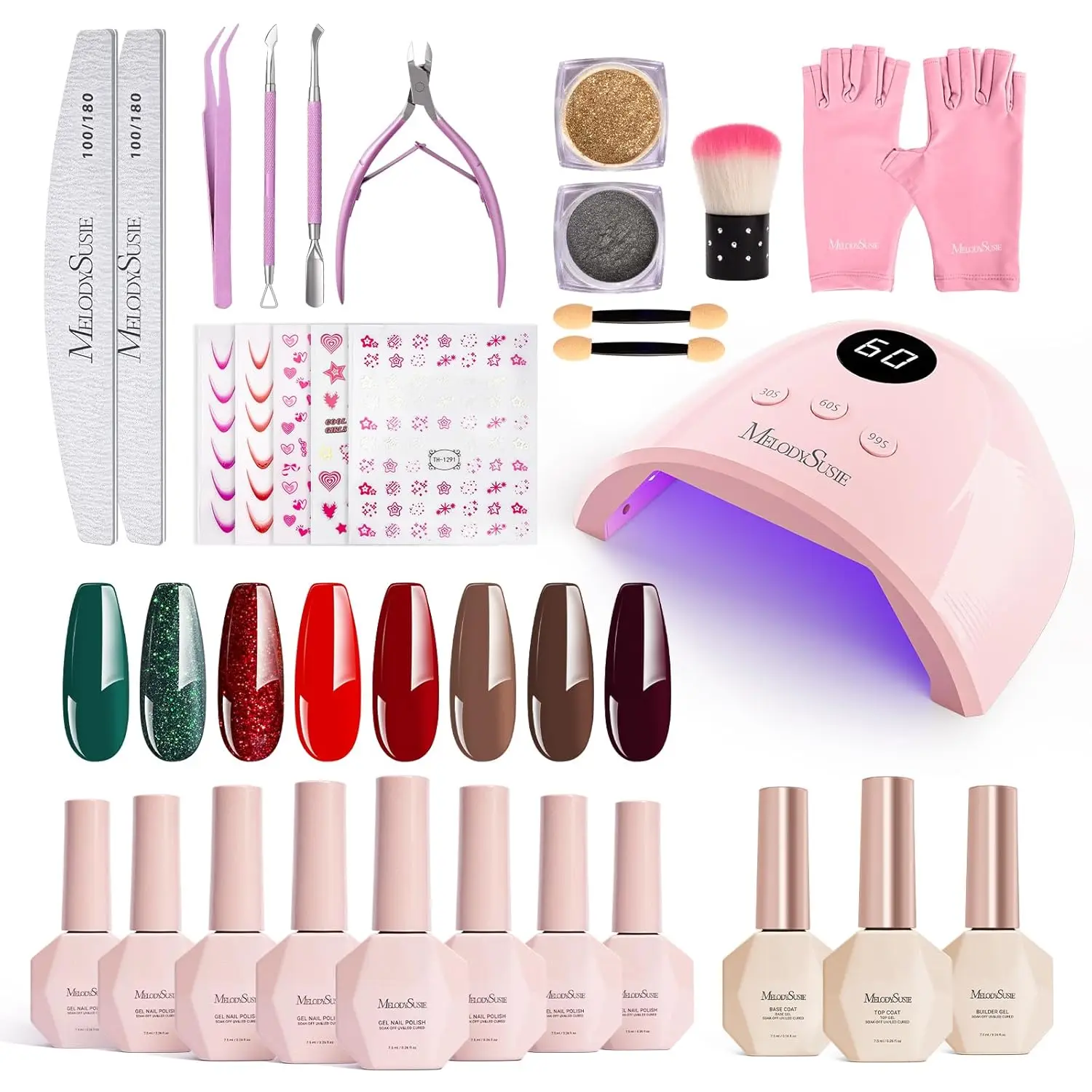 Gel Nail Polish Kit with UV Light, Popular Colors, Builder Base Top Coat, Soak Off Includes Nail Art Tools Gift for Women Girls
Gel Nail Polish Kit with UV Light, Popular Colors, Builder Base Top Coat, Soak Off Includes Nail Art Tools Gift for Women Girls